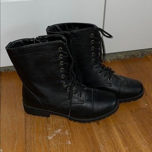 F21 Black Combat Boots